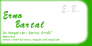 erno bartal business card